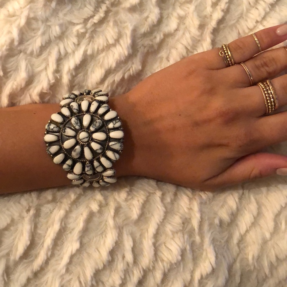 RARE white turquoise cuff